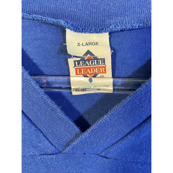 Vintage 1995 New York Giants ABC Monday Night Football Blue Short Slv Shirt XL - Picture 5 of 5